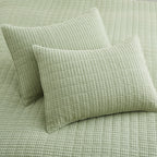 Levtex Home - Mills Waffle - Full/Queen Quilt Set - Desert Sage Cotton Waffle - Quilt Size (88 X 92In.), Sham Size (26 X 20In.)