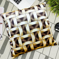 Kanushi Industries Reversible Decorative Cushion Covers Set Of 2 (24 X24 Inches)(CcBrownGoldenLine2Pc24X24)