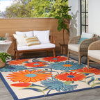 Nourison Aloha Indoor/Outdoor Multicolor 3'6' X 5'6' Area Rug, Easy Cleaning, Non Shedding, Bed Room, Living Room, Dining Room, Kitchen (4X6)