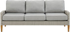Crosley Furniture Capella Wicker Outdoor Sofa, 3-Person Patio Couch for Porch, Deck, Backyard, Acorn with Gray Cushions