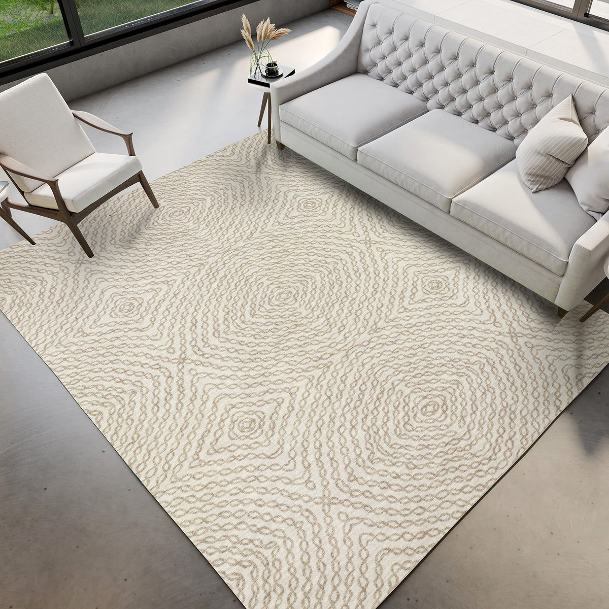 Dalyn Rugs Brisbane Br3 Geometric Chain Links Ivory 8' X 10'