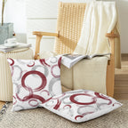 Calitime Throw Pillow Cases Pack Of 2 Cozy Fleece Ink And Wash Geometric Circles Rings Decorative Cushion Covers For Couch Bed S