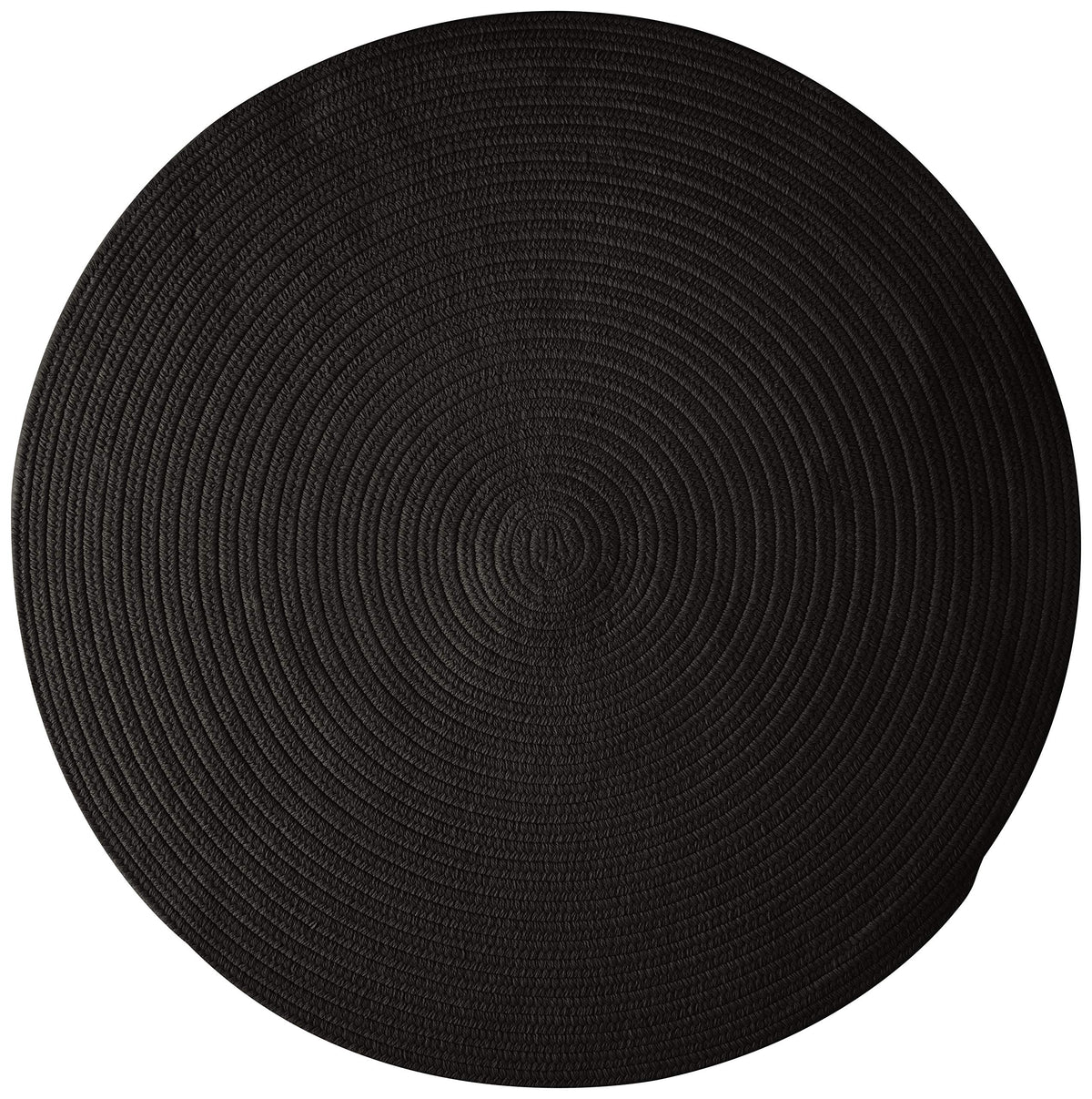 Colonial Mills Bristol Polypropylene Braided Round Rug, 6-Feet, Black