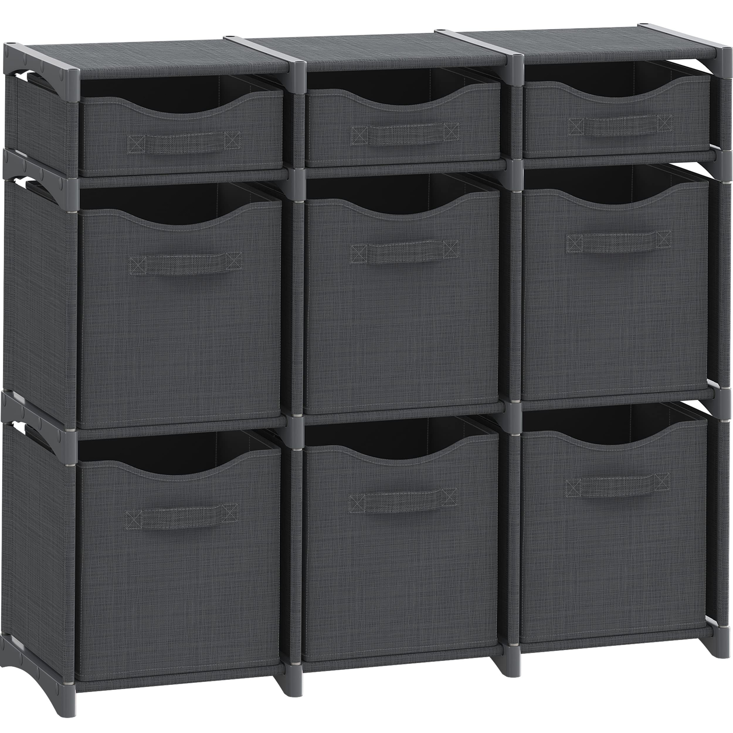 9 Cube Closet Organizers And Storage | Includes All Storage Cube Bins | Easy To Assemble Closet Storage Unit With Drawers | Room
