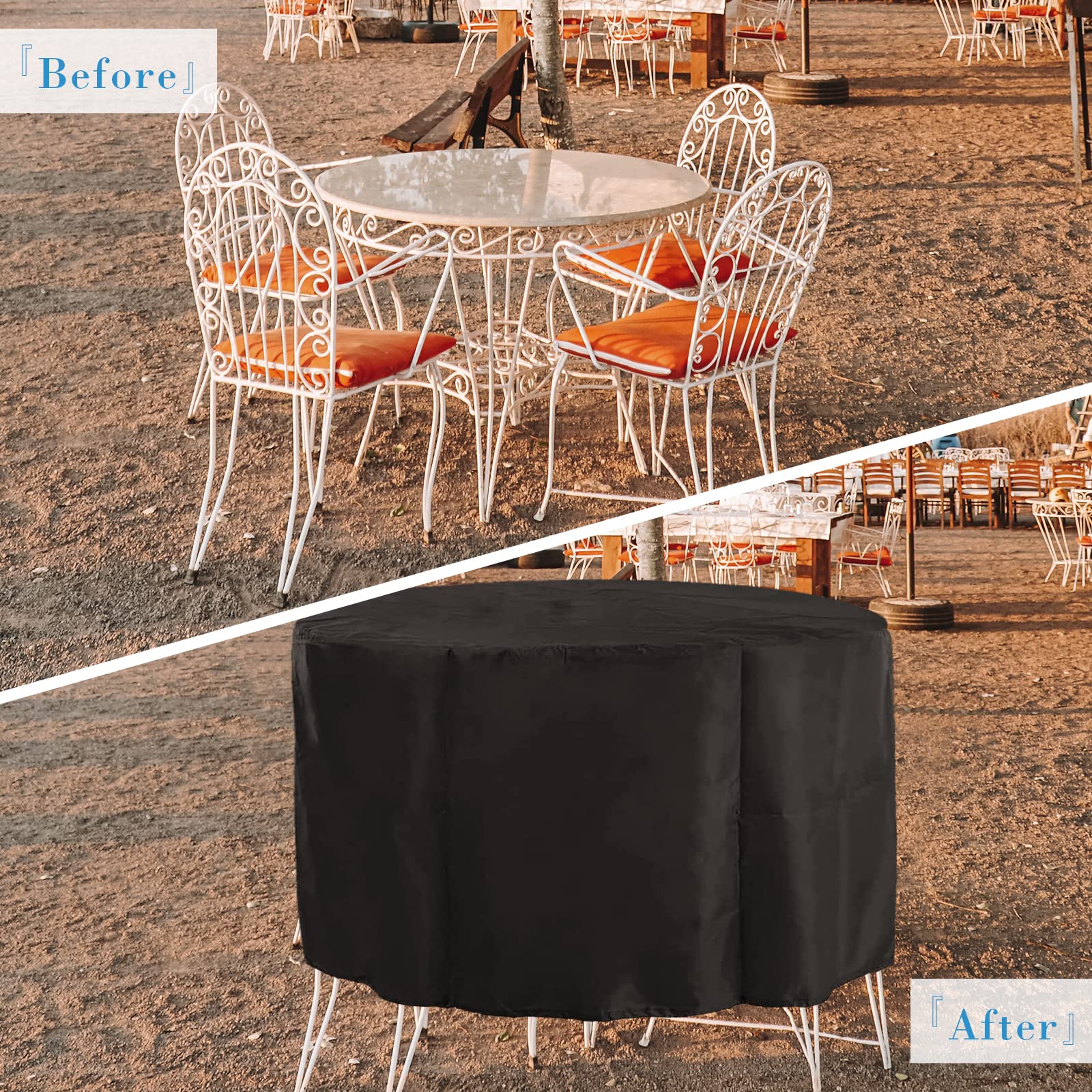 Kingling Patio Furniture Covers, 72 Inch Round Outdoor Table Cover, Outdoor Furniture Cover Waterproof For Outdoor Bar Height Ta