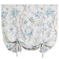 Leeva Balloon Tie Up Curtains For Windows, Adjustable Floral Branches Print Pattern Linen Small Window Shade For Kitchen Studio