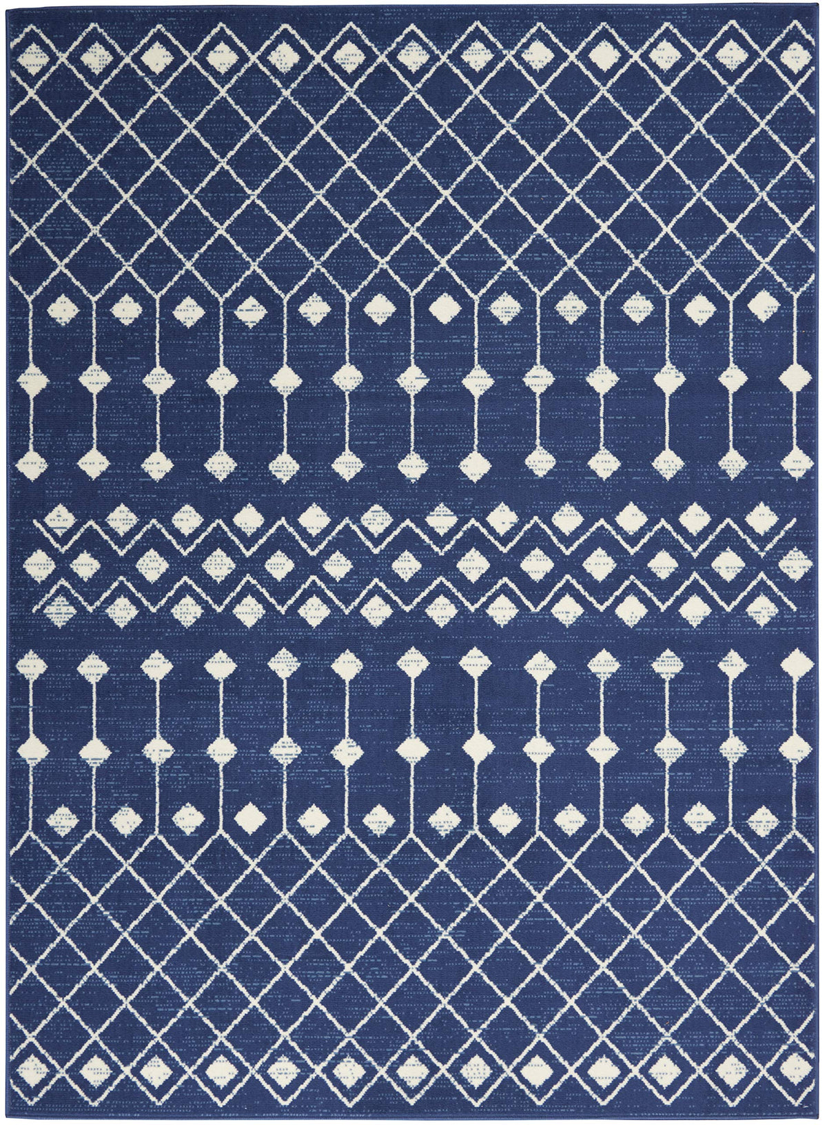 Nourison Grafix Moroccan Navy 5'3' X 7'3' Area Rug, Easy Cleaning, Non Shedding, Bed Room, Living Room, Dining Room, Kitchen (