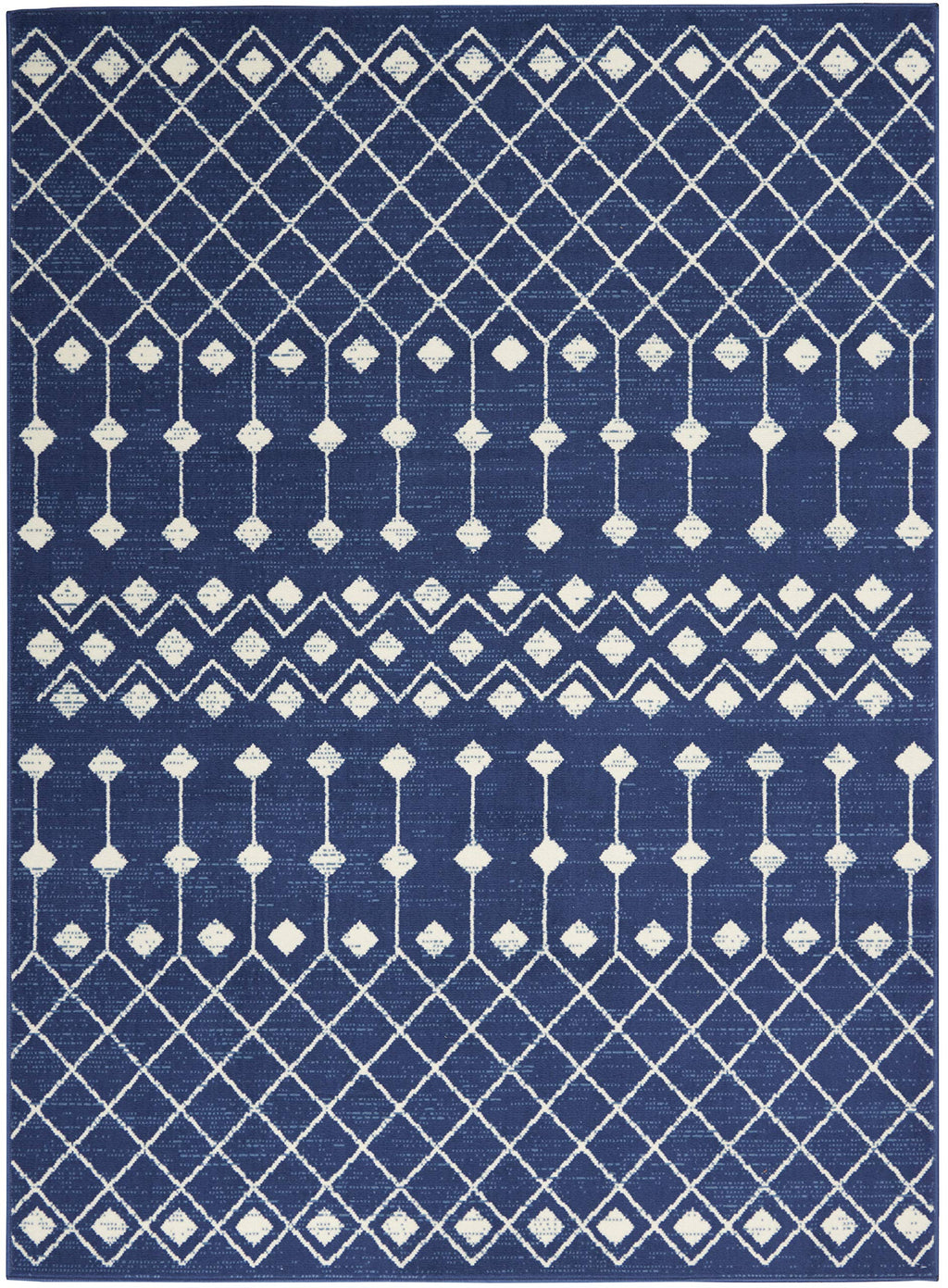 Nourison Grafix Moroccan Navy 7'10' X 9'10' Area Rug, Easy Cleaning, Non Shedding, Bed Room, Living Room, Dining Room, Kitchen