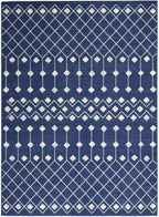 Nourison Grafix Moroccan Navy 7'10' X 9'10' Area Rug, Easy Cleaning, Non Shedding, Bed Room, Living Room, Dining Room, Kitchen