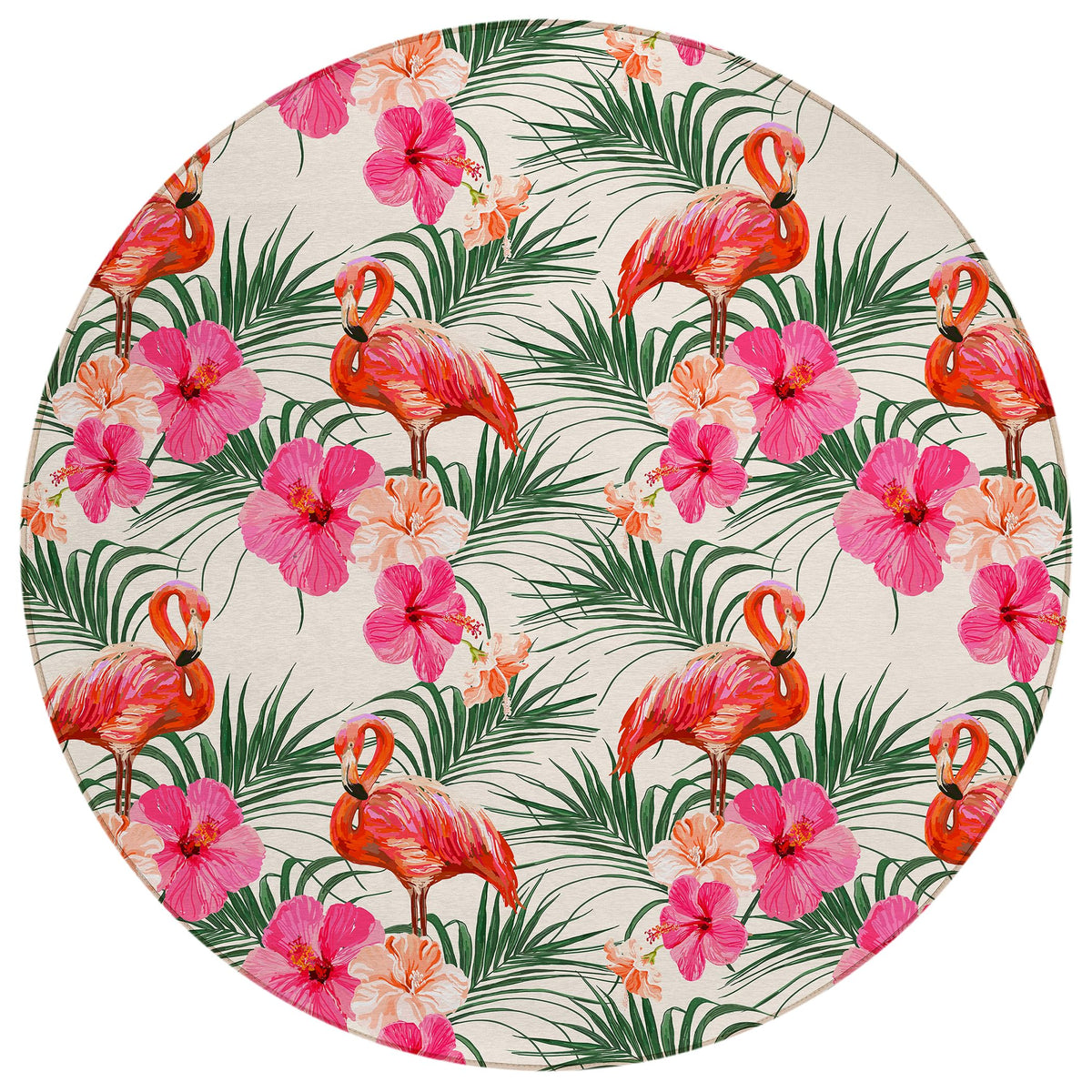 Dalyn Rugs Tropics Tc12 Ivory 8' X 8' Indoor Outdoor Round Rug, Easy Clean, Machine Washable, Non Shedding, Bedroom, Living Room, Dining Room, Kitchen, Patio Rug