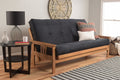 Kodiak Furniture Monterey Futon Set, No Drawers, With Butternut Base And Suede Black Mattress