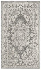 SAFAVIEH Reflection Collection Accent Rug - 2'3'' x 3', Dark Grey & Cream, Vintage Distressed Design, Non-Shedding & Easy Care, 