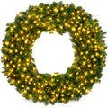 Best Choice Products 60in Large Artificial Pre-Lit Fir Christmas Wreath Holiday Accent Decoration w/ 300 LED Lights, 930 PVC Tip