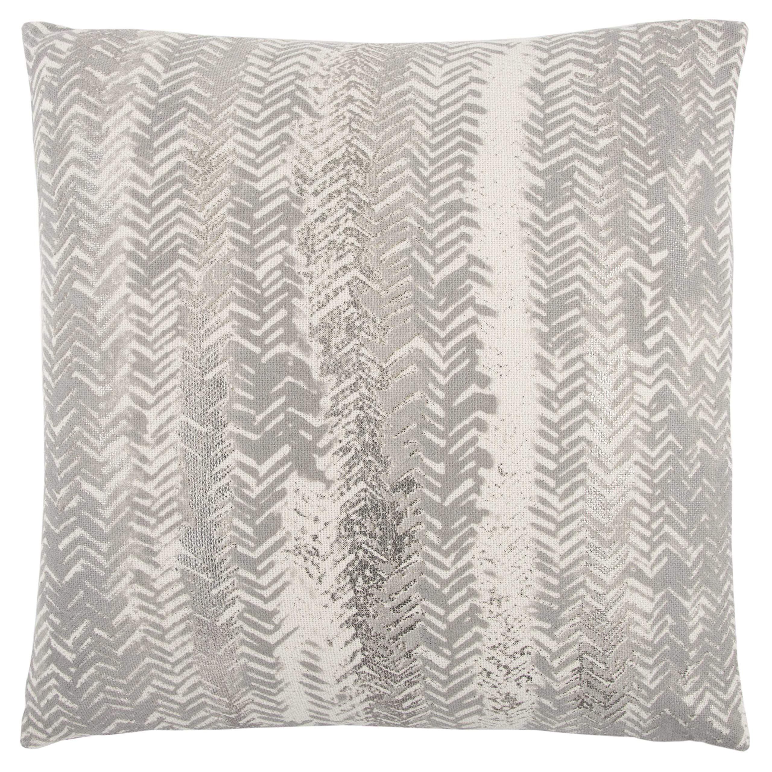 Rizzy Home T13191 Decorative Pillow, 20" x 20", Gray/Ivory