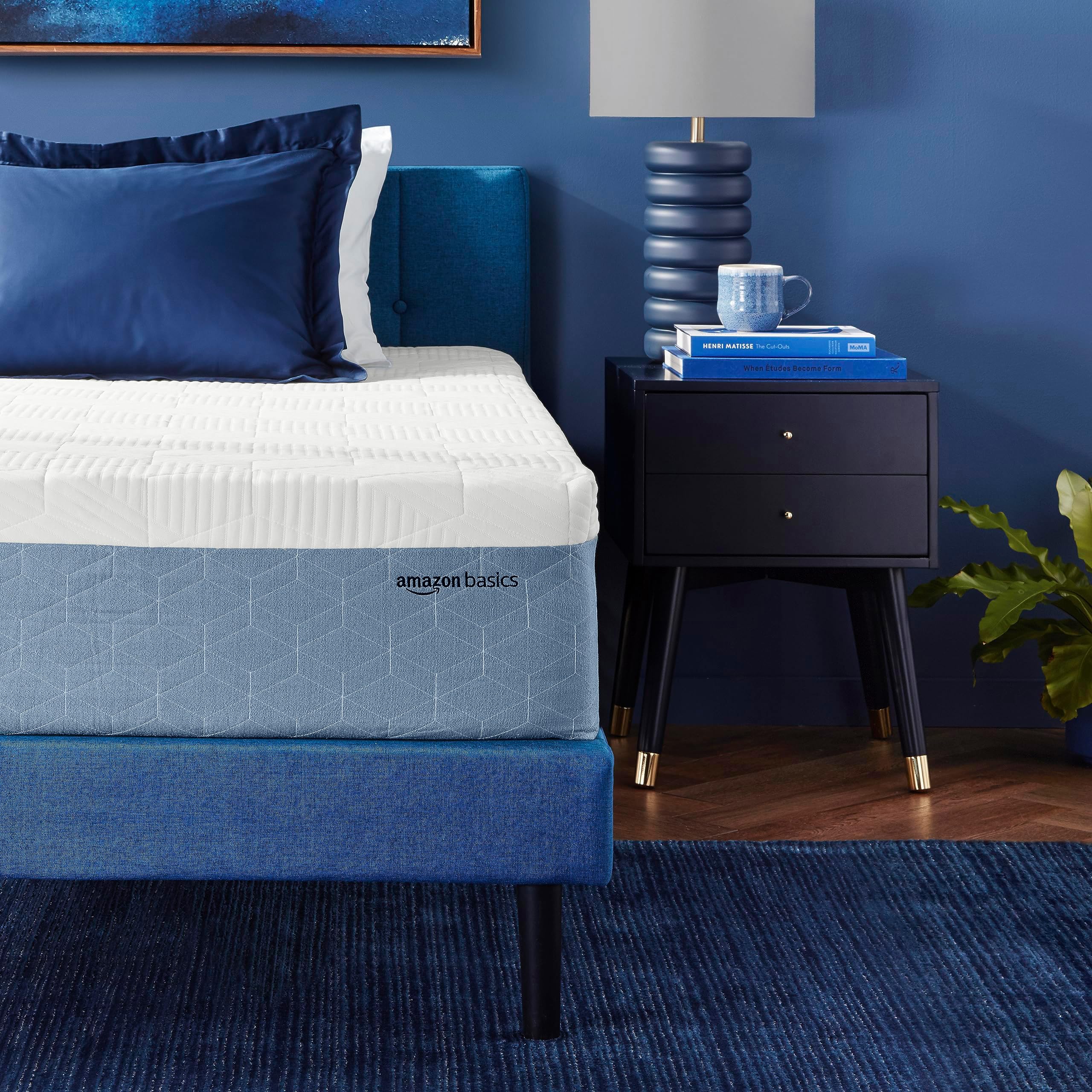 Amazon Basics Gel Memory Foam Mattress, Medium Firm, Cooling, Twin Size Mattress, CertiPUR-US Certified Foam, 75 x 39 x 12 inche