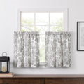 Ellis Curtain Victoria Park Toile 68 x 36 Tailored Tiers, Grey