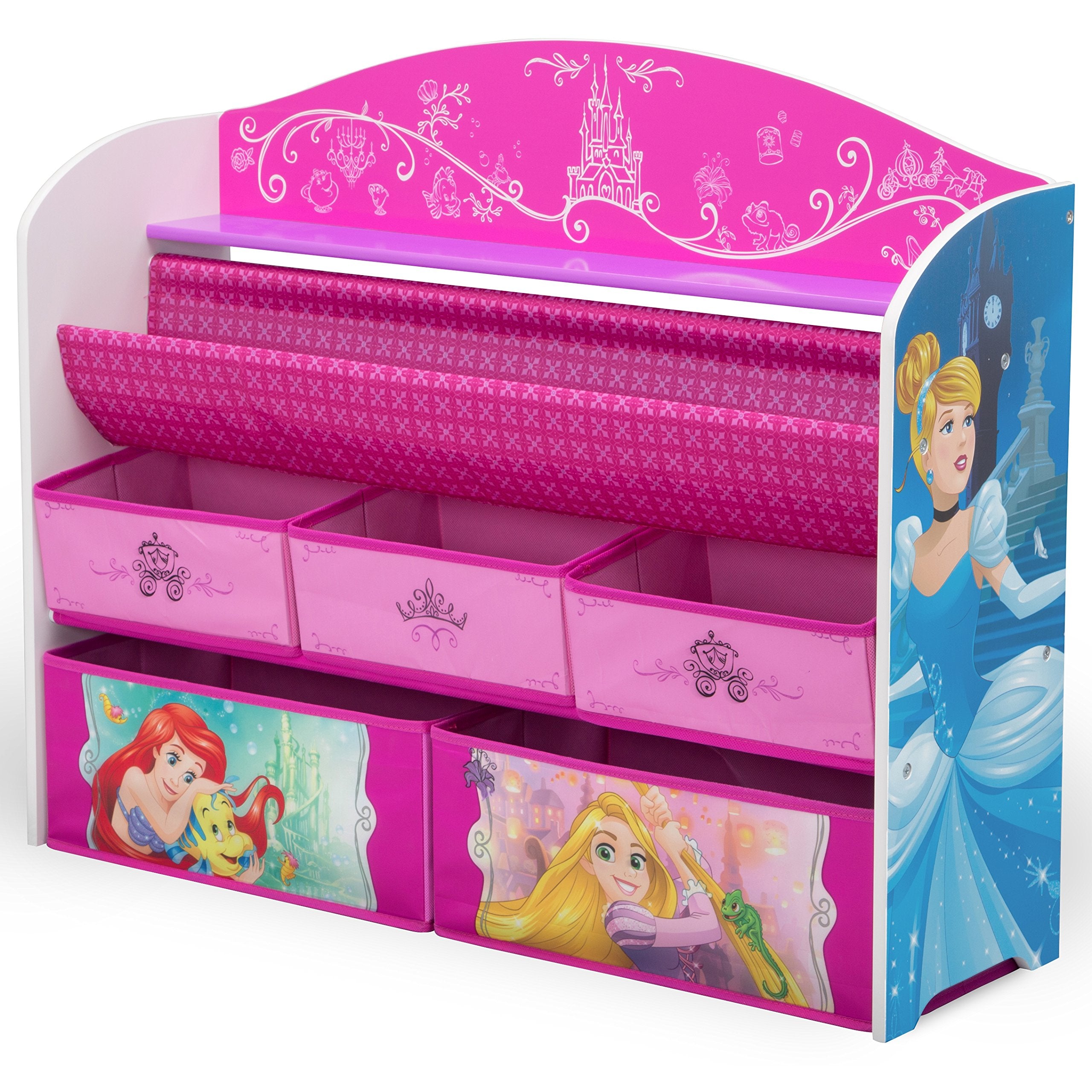 Delta Children Deluxe Book & Toy Organizer, Disney Princess