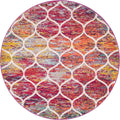 Unique Loom Trellis Frieze Collection Area Rug - Rounded (5 Round, Multi/ Black)