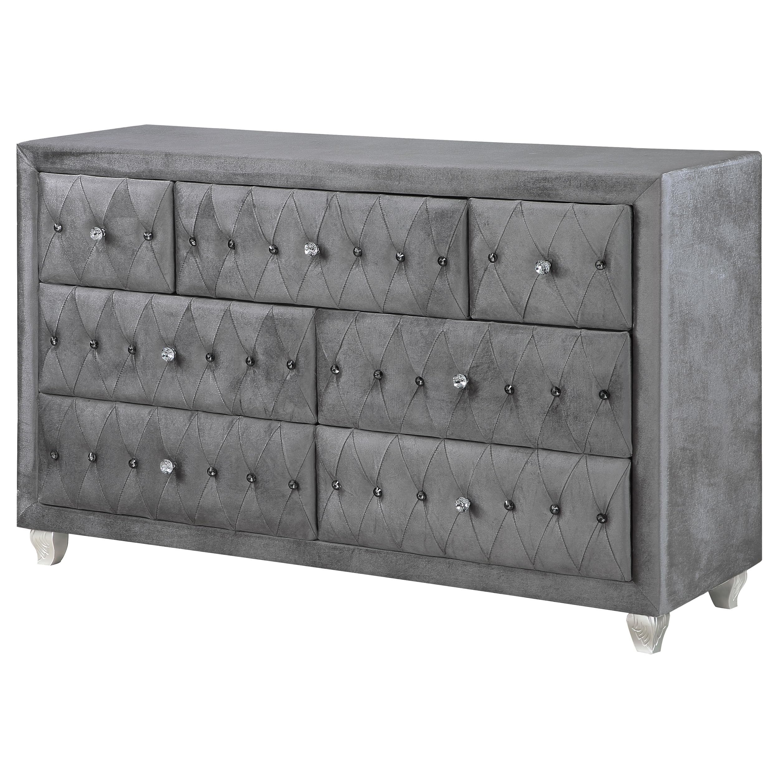 Coaster Home Furnishings Deanna Modern Classic 61-inch 7-Drawer Bedroom Dresser Clothing Storage Cabinet Wide Chest of Drawers Organizer Unit Grey 205103