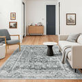 Grey 5x8 Area Rugs for Living Room Machine Washable Rugs Boho 5x8 Rug for Living Room Carpet Non-Slip Family & Pet Friendly Area