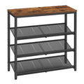 Vasagle Shoe Rack For Entryway, 4-Tier Shoe Rack Organizer With Storage Shelves And Spacious Top, Freestanding, Adjustable, Industrial, Rustic Brown And Ink Black Ulbs040B01