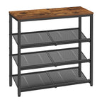 Vasagle Shoe Rack For Entryway, 4-Tier Shoe Rack Organizer With Storage Shelves And Spacious Top, Freestanding, Adjustable, Industrial, Rustic Brown And Ink Black Ulbs040B01