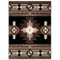YHSF South West Native American Area Rug C318 (Black, 5 Feet x 7 Feet)