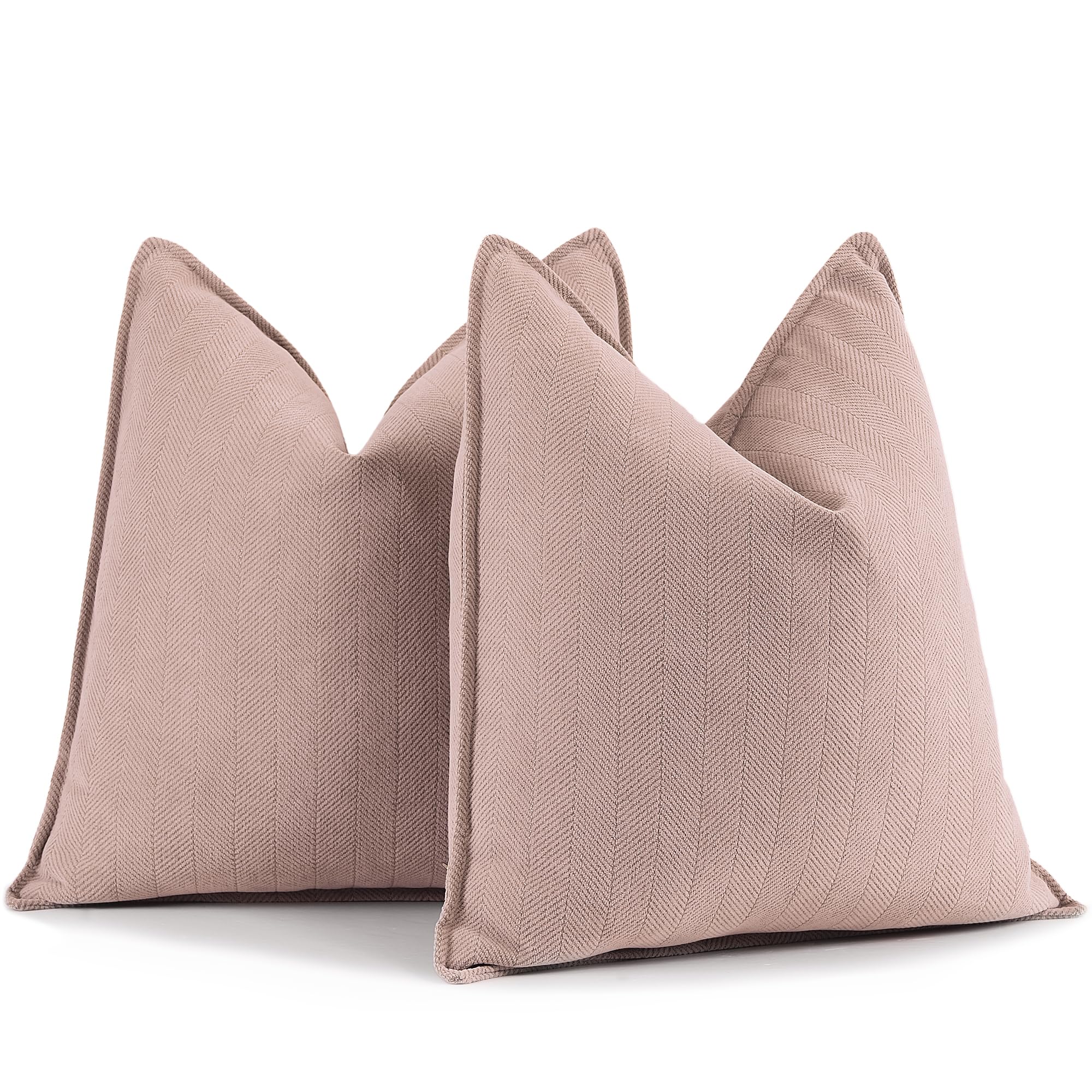 Zwjd Dusty Pink Pillow Covers 20X20 Set Of 2 Chenille Pillow Covers With Elegant Design Soft And Luxurious Decorative Throw Pill