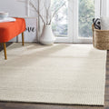 SAFAVIEH Natura Collection Area Rug - 6 x 9, Silver & Ivory, Handmade Wool, Ideal for High Traffic Areas in Living Room, Bedro