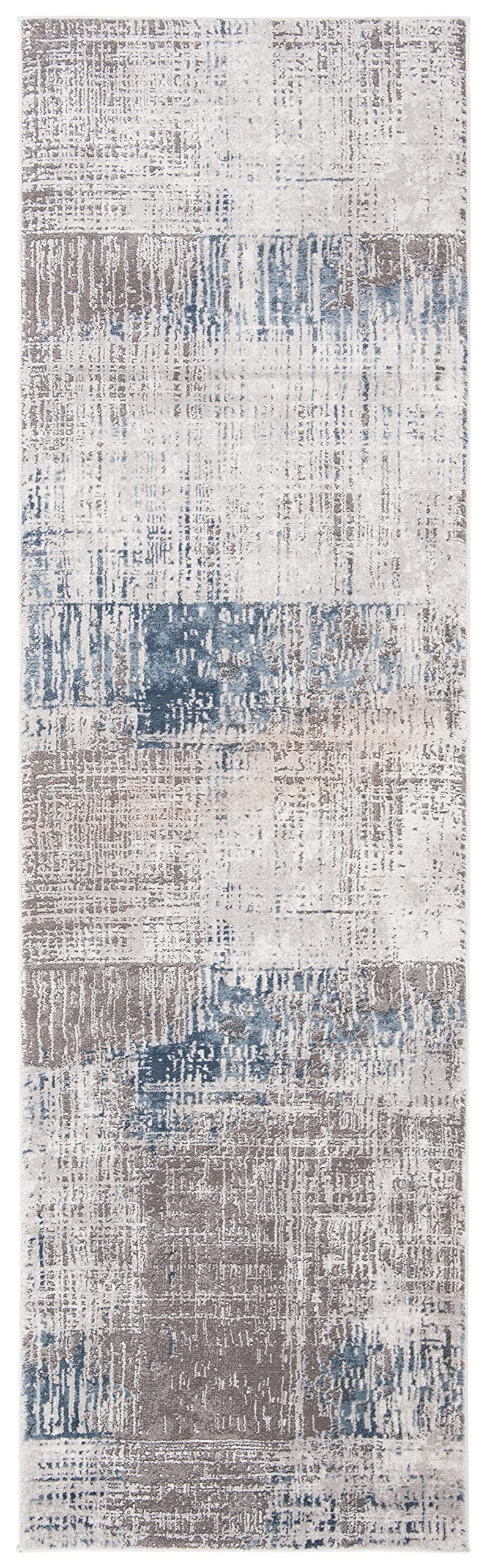 Safavieh Craft Collection Runner Rug - 2'3'' X 6', Grey & Blue, Modern Abstract Design, Non-Shedding & Easy Care, Ideal For High
