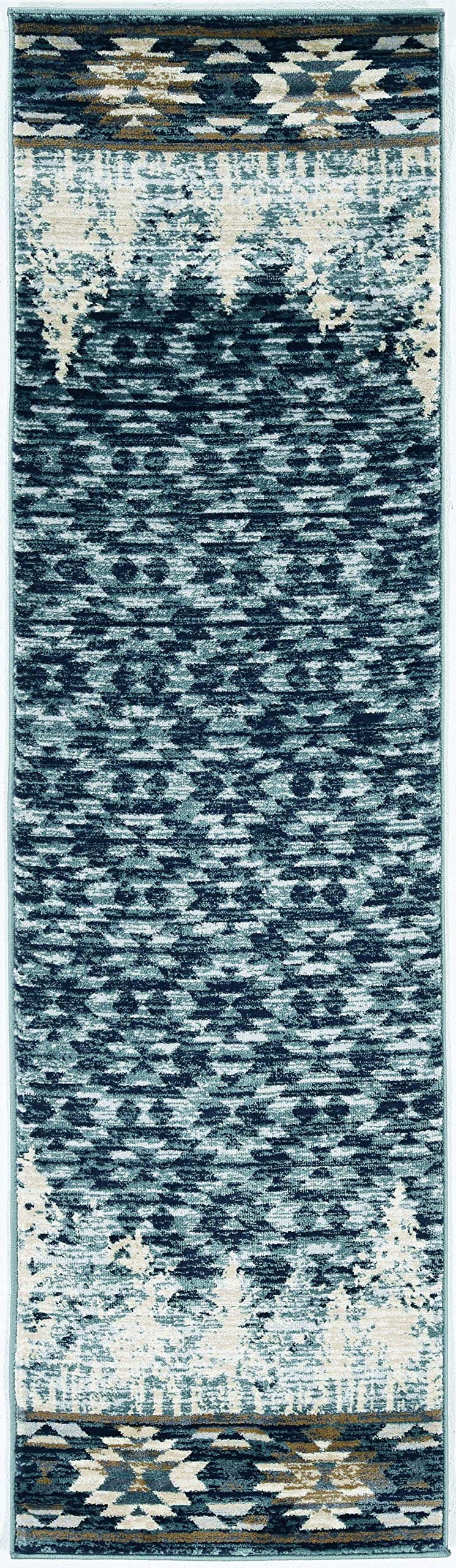 HomeRoots Decor 2' x 7'7' Runner Polypropelene Slate Blue Area Rug