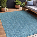 Beverly Rug Indoor Outdoor Rug 9X12, Washable Outside Carpet For Patio, Deck, Porch, Solid Modern Area Rug, Water Resistant, Aqu