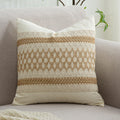 Mayler Yee Throw Pillow Covers 20 X 20 Inch 1Pc For Farmhouse Living Room, Cotton & Burlap Textured Striped Woven Boho Pillow Co