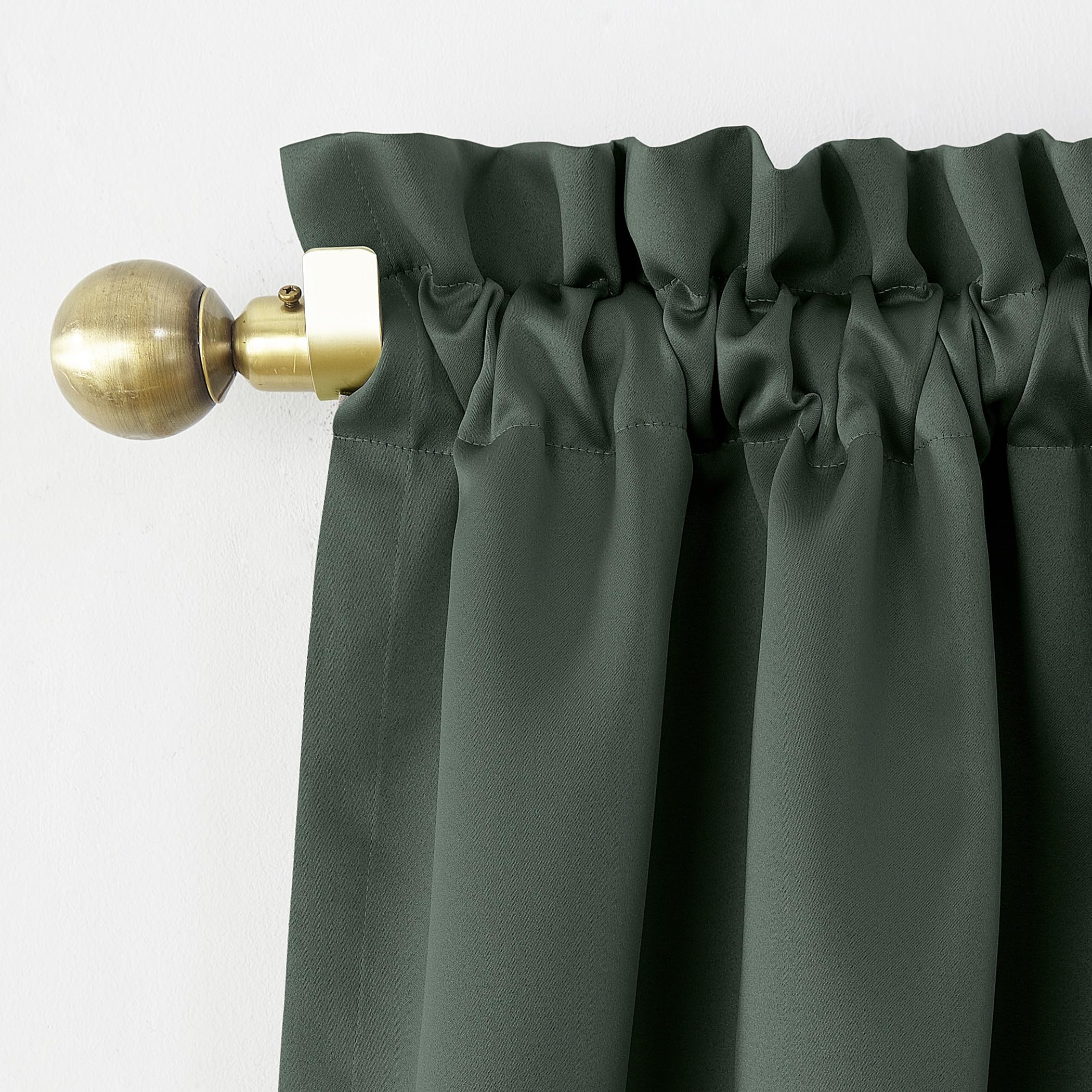 Sun Zero Barrow Energy Saving Rod Pocket Window Curtains, 54' X 63, Everglade Green, Set Of 2