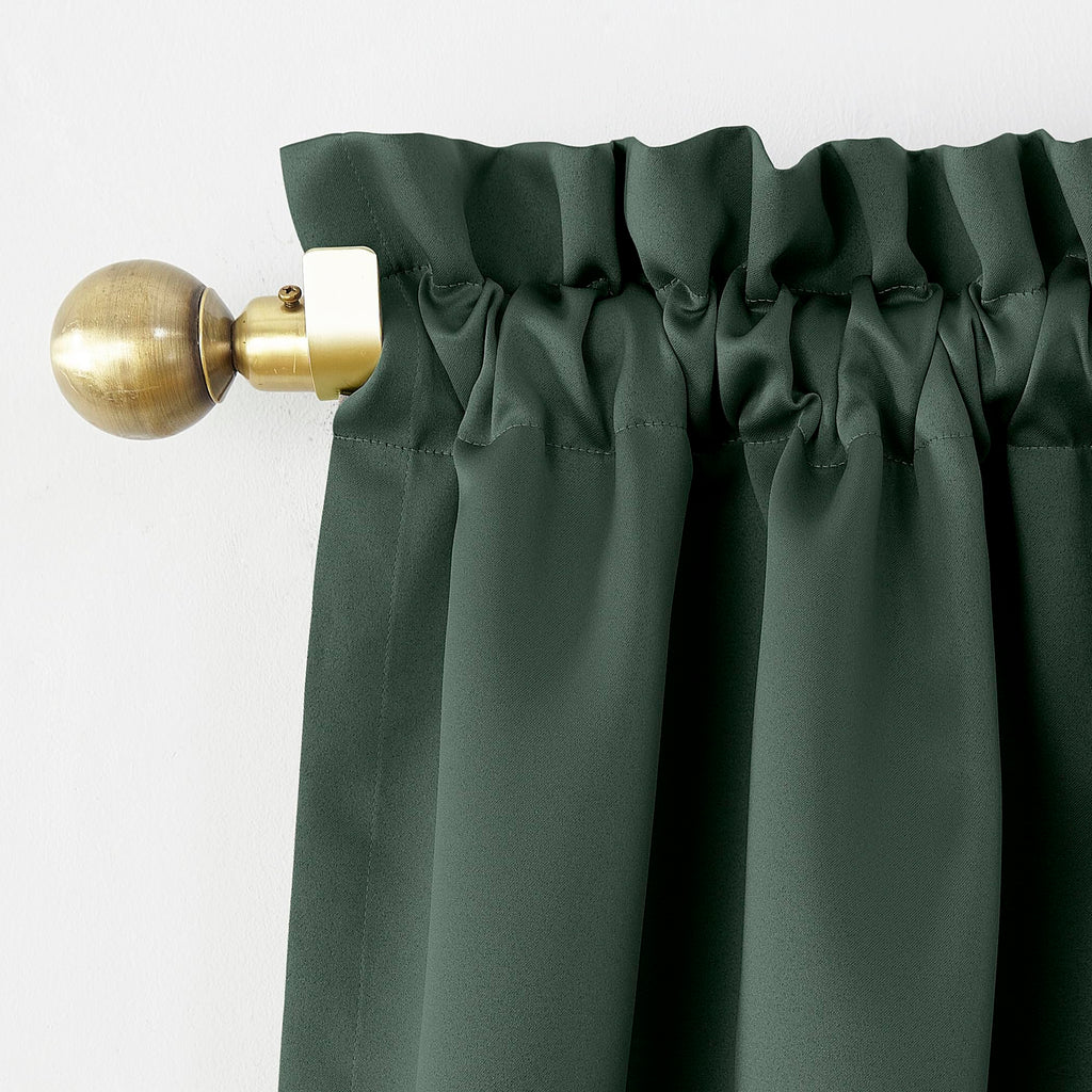 Sun Zero Barrow Energy Saving Rod Pocket Window Curtains, 54' X 95, Everglade Green, Set Of 2