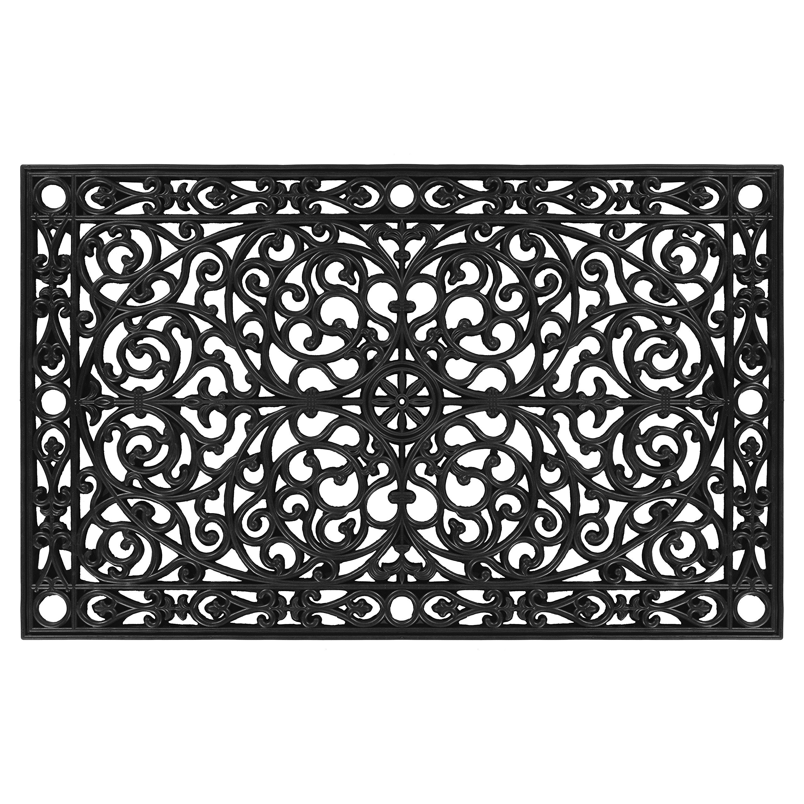 Calloway Mills Az900222436 Gatsby Rubber Doormat, 24' X 36', Black