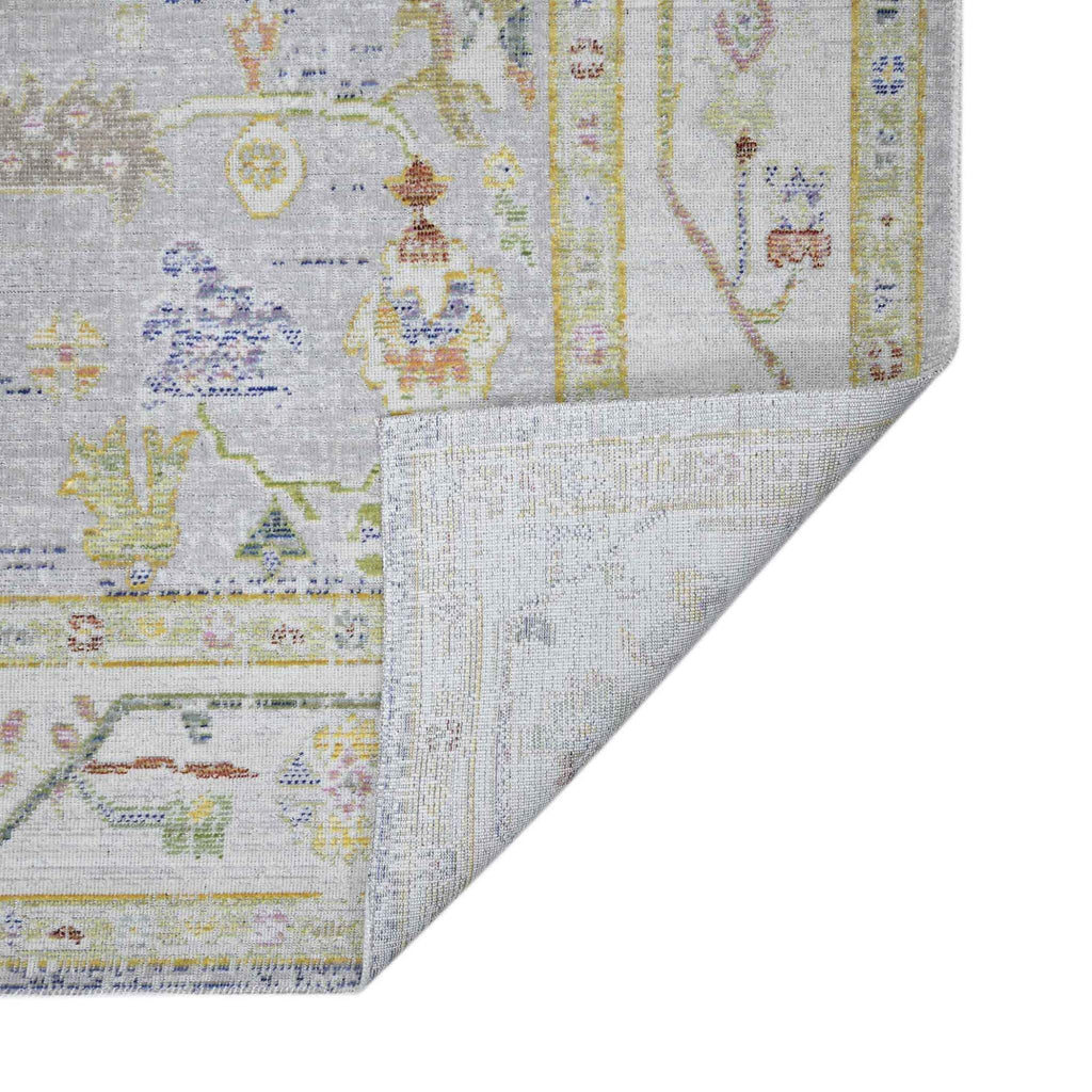 HomeRoots 532020 9 x 13 ft. Blue Floral Power Loom Rectangle Area Rug