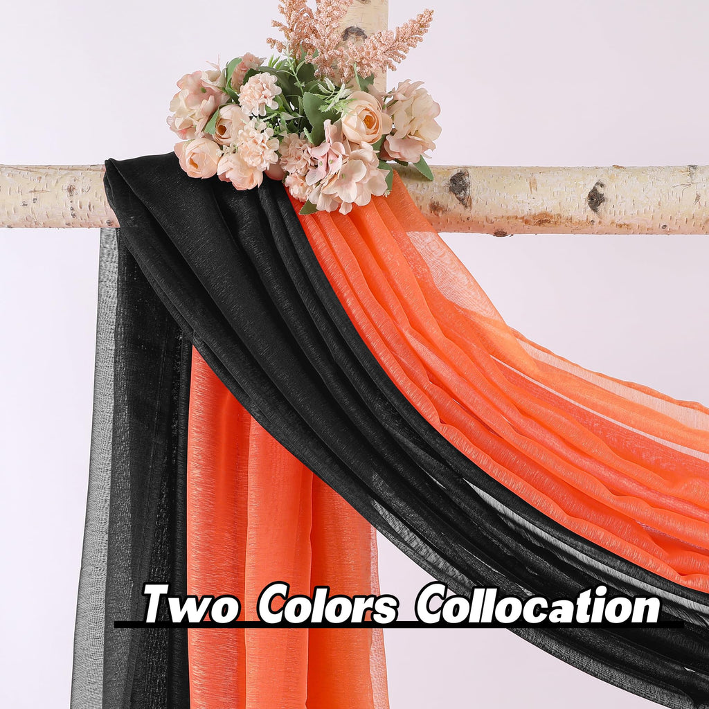 Donren Jet Black Window Scarf Curtains For Outdoor Decoration - Add Luxury Beautiful Elegant Effect To Curtain Panels (1 Panel,