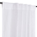 Bedding Craft Set Of 2 Linen Farmhouse Curtain In 50X84 White Room Darkening Drapes Tab Top Style  Elegant And Ideal For Bedroo