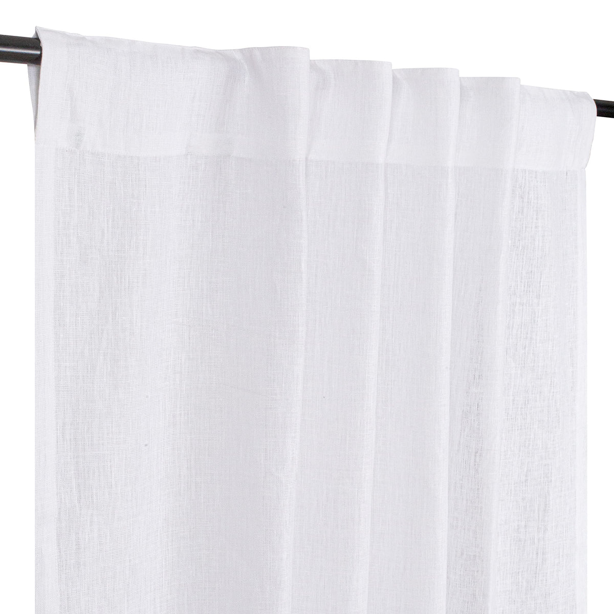 Bedding Craft Set Of 2 Linen Farmhouse Curtain In 50X84 White Room Darkening Drapes Tab Top Style  Elegant And Ideal For Bedroo