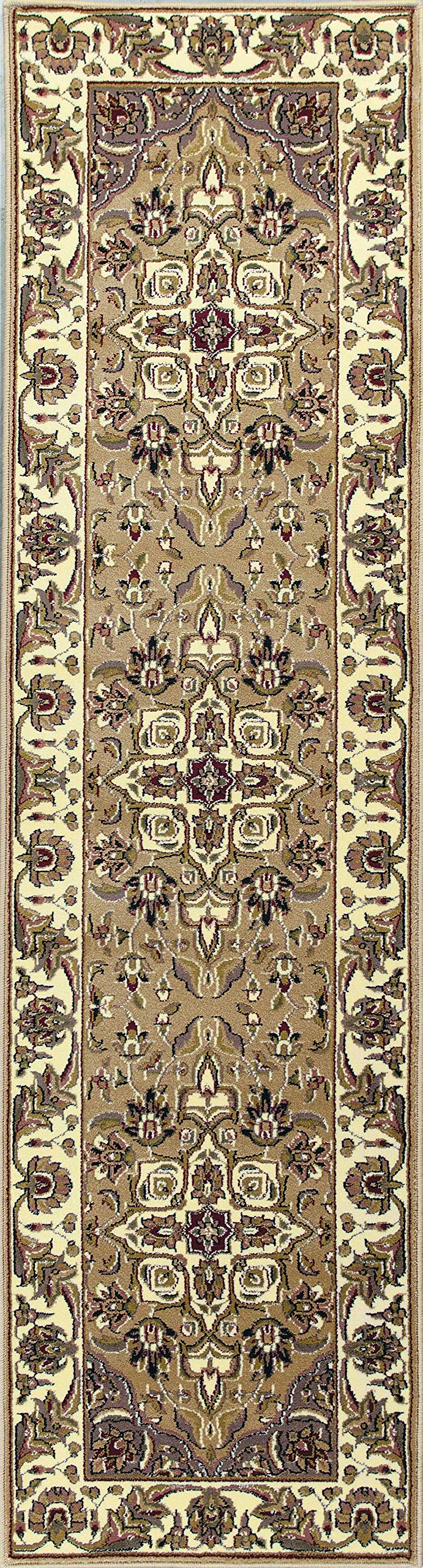 HomeRoots Decor 2'2-inch x 7'11-inch Runner Polypropylene Beige/Ivory Area Rug