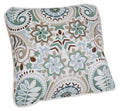 Ellis Curtain Paisley Prism Jacobean Floral Print Toss Pillow, 17 by 17-Inch, Latte