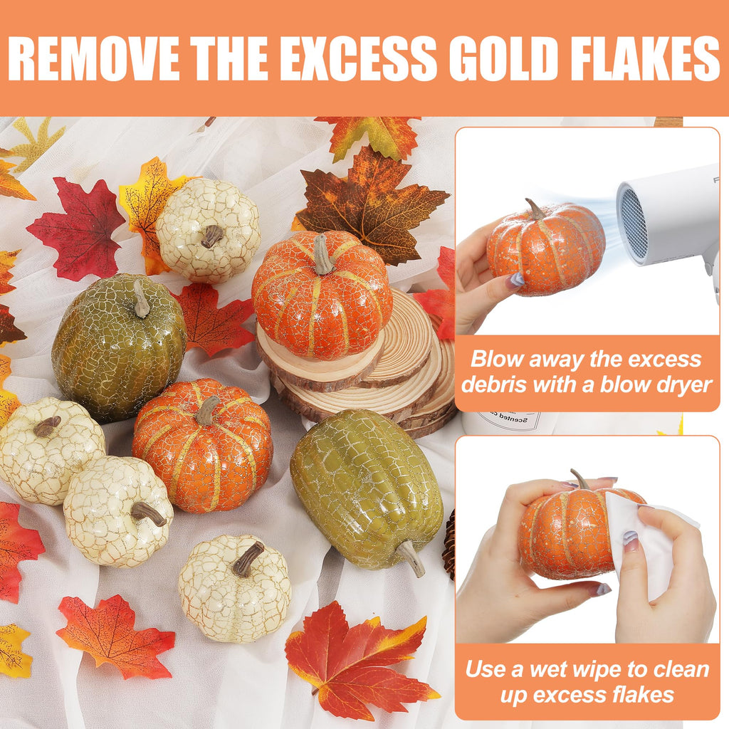 Ghrdopy Fake Pumpkins, 8 Pcs Plastic Pumpkins, Artificial Pumpkins For Decorating Thanksgiving Halloween Seasonal Holiday Decor