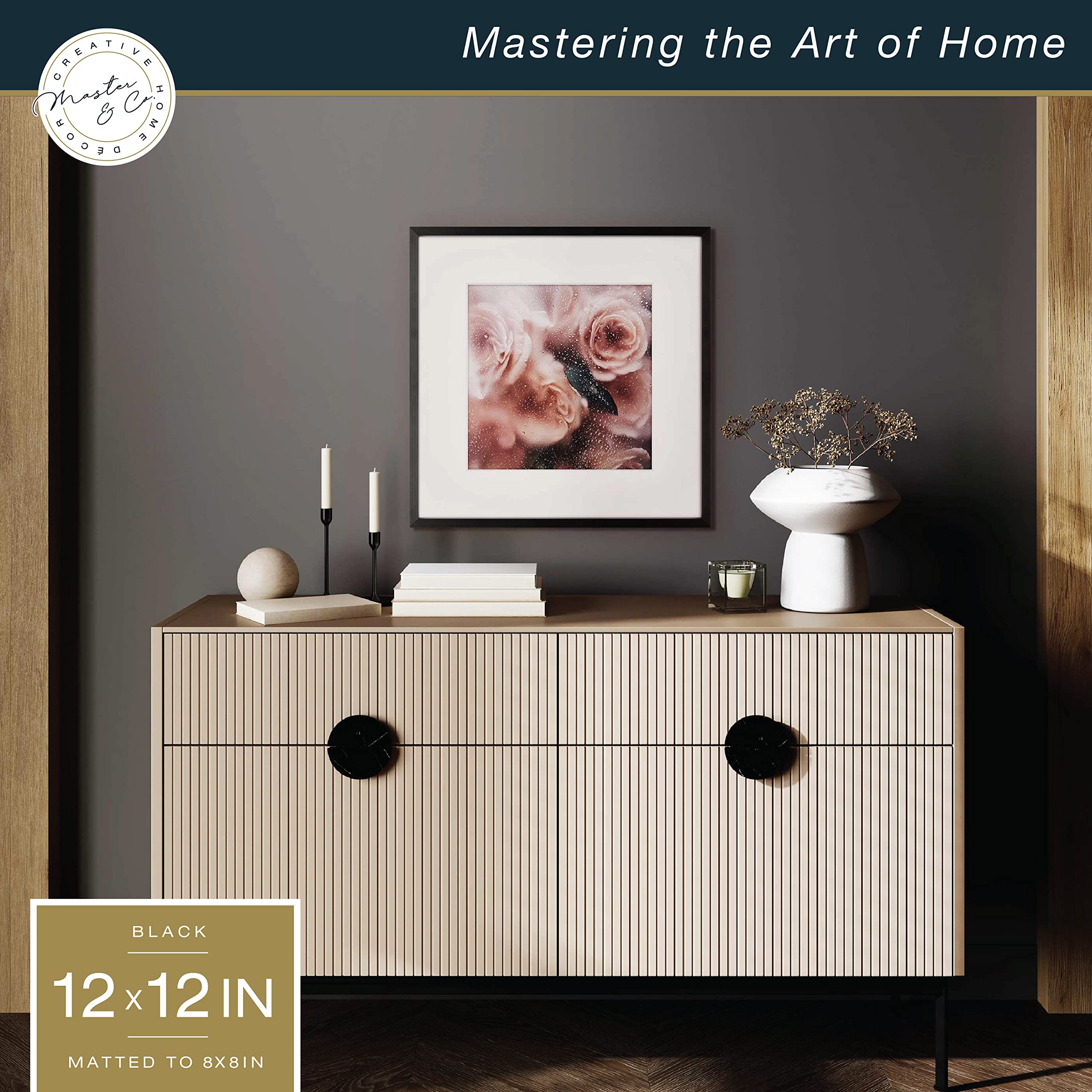 Mcs Master & Co. Foundry Metal Gallery Wall Frame, Black, 12 X 12 In Matted To 8 X 8 In