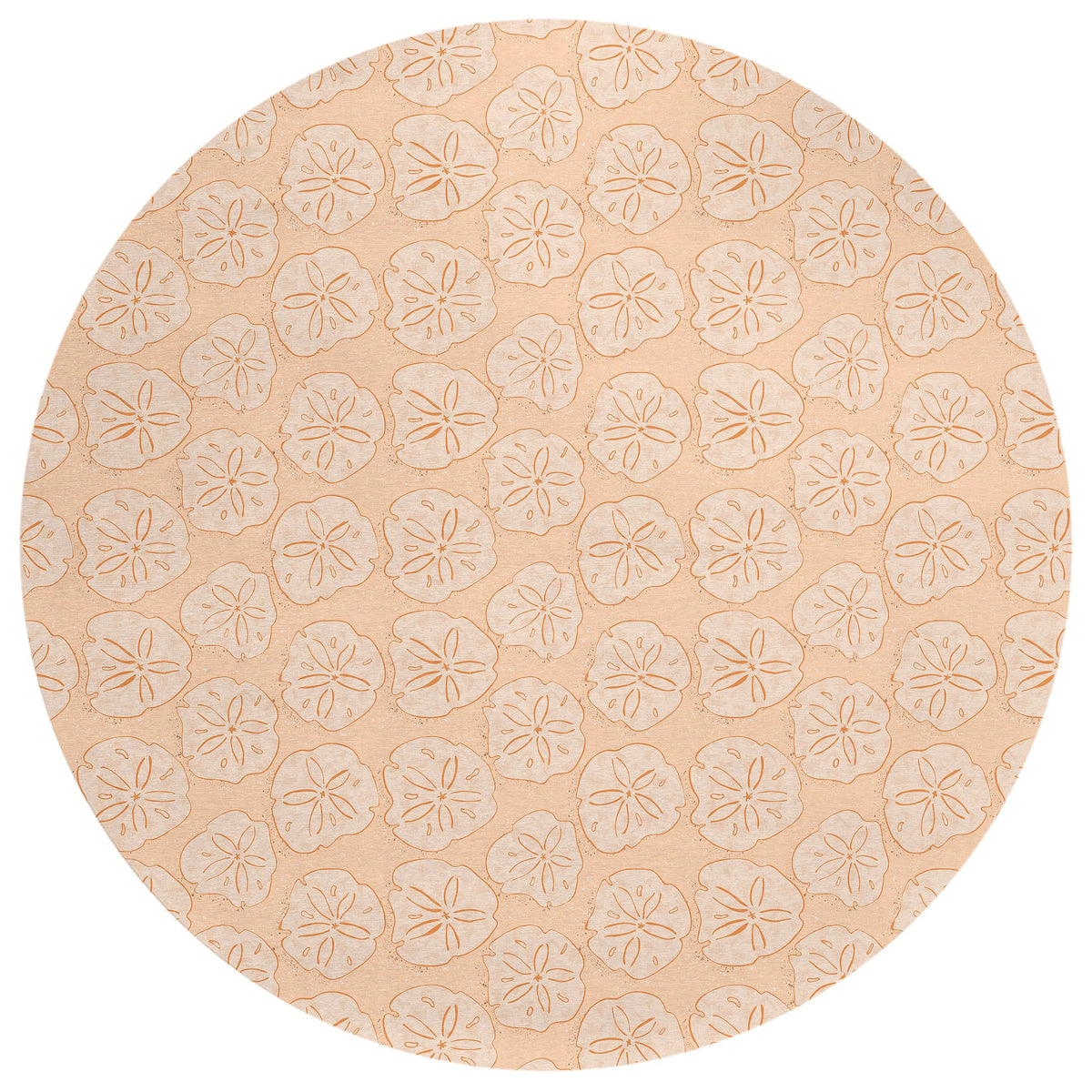 Addison Rugs Surfside Asr40 Nectarine 8' X 8' Indoor Outdoor Round Rug, Easy Clean, Machine Washable, Non Shedding, Bedroom, Living Room, Dining Room, Kitchen, Patio Rug
