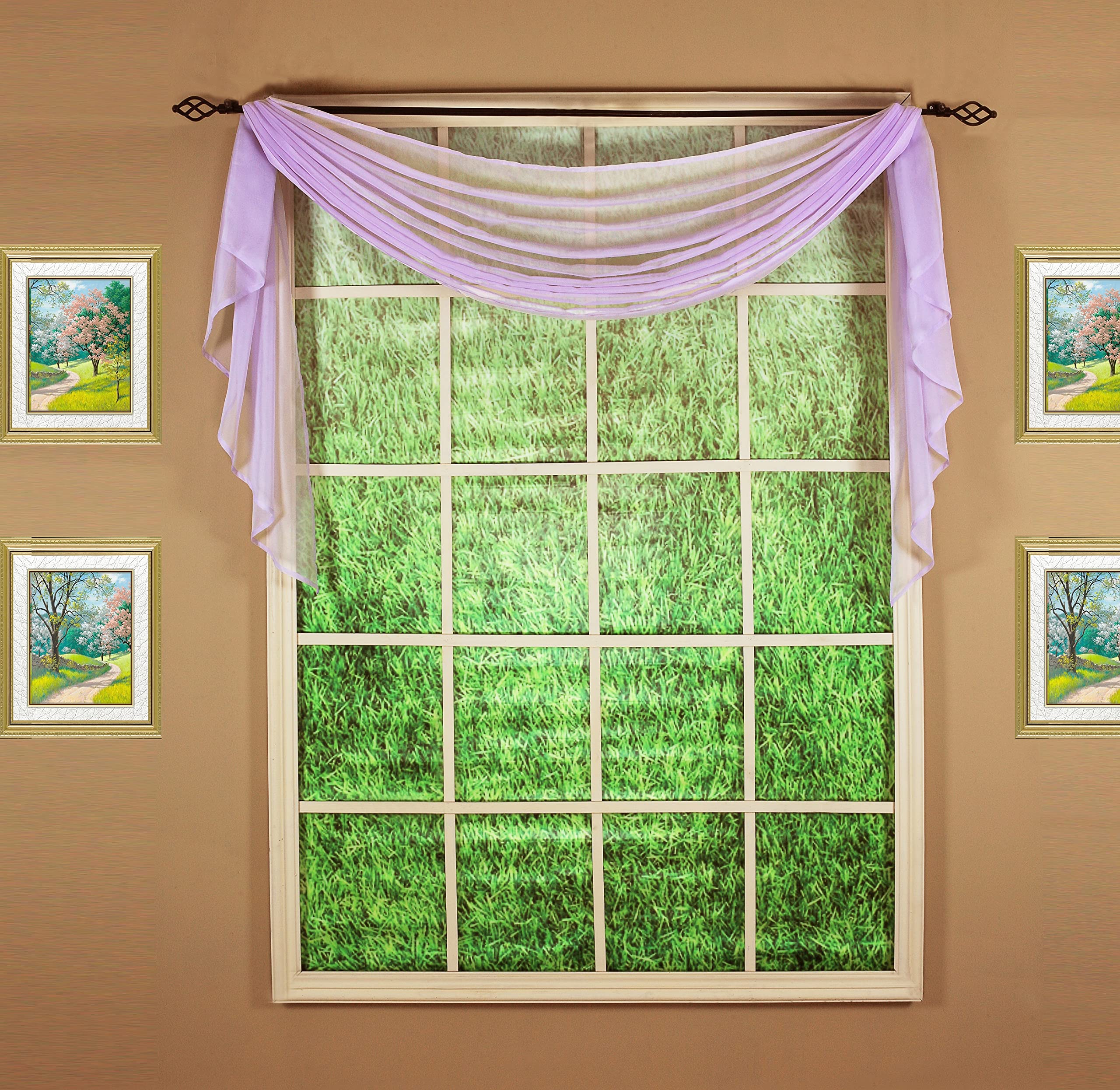 Today'S Curtain Emelia Original Voile Scarf 144', Lilac, 45' W X 144' L