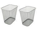 YBM HOME Mesh Wastebasket Trash Can for Home and Office Workspace, Metal Office Trash Can Rectangular-Shaped, 3.5 Gallon (2 Pack