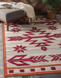 Unique Loom Outdoor Modern Collection Area Rug - Albuquerque (5 1 x 8 Rectangle, Burgundy/ Beige)