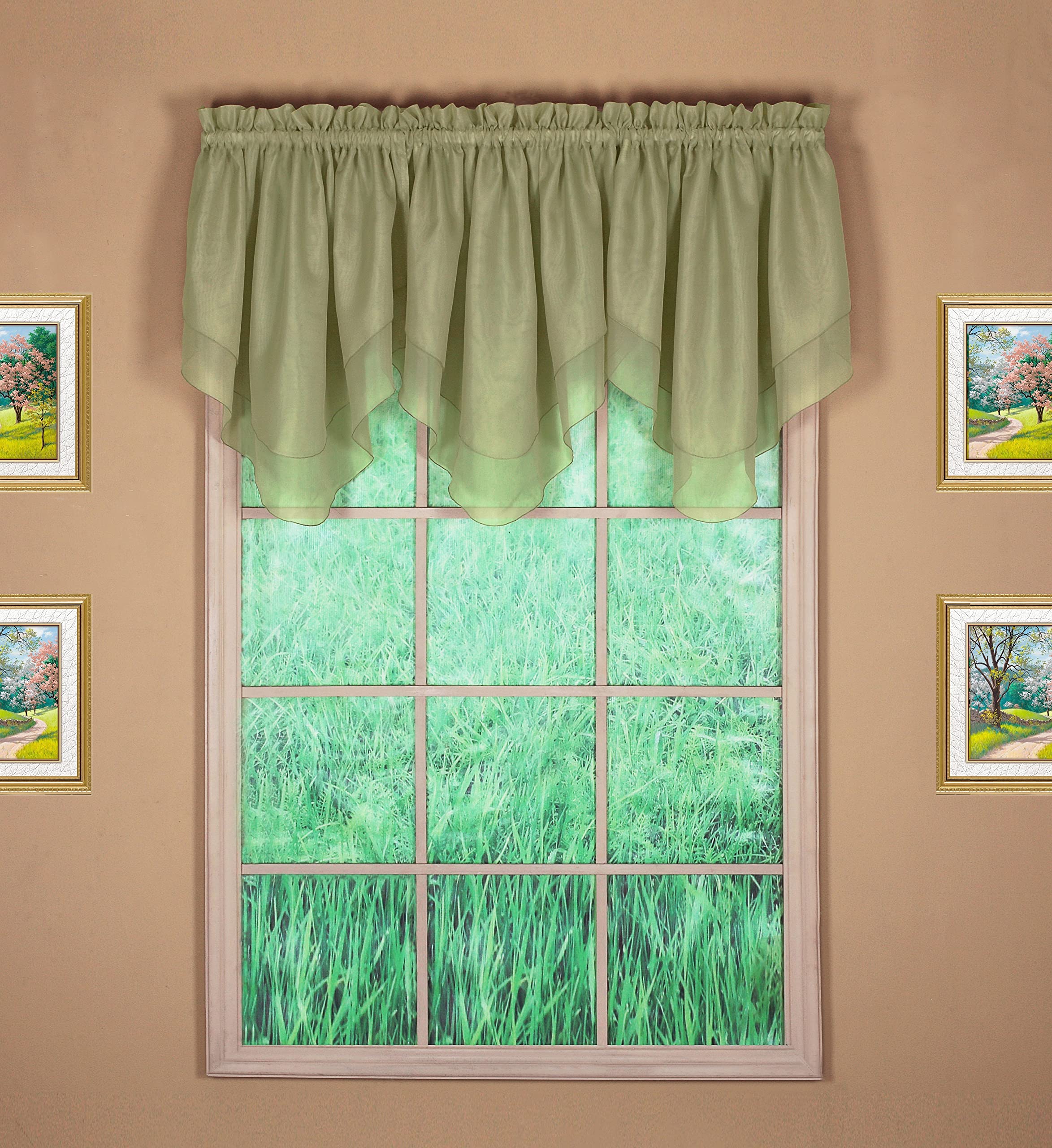 Today'S Curtain Emelia Original Voile Ascot 25', Dusty Leaf, 40' W X 25' L