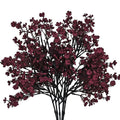 Mandys 6pcs Burgundy Artificial Flowers Silk Fall Flowers Babys Breath Gypsophila 18.7 for Home Kitchen Decor